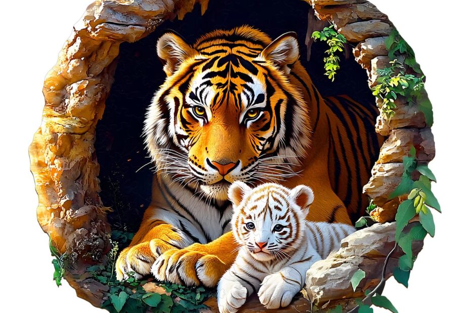 Wooden Jigsaw Puzzle – 3D Tiger Family