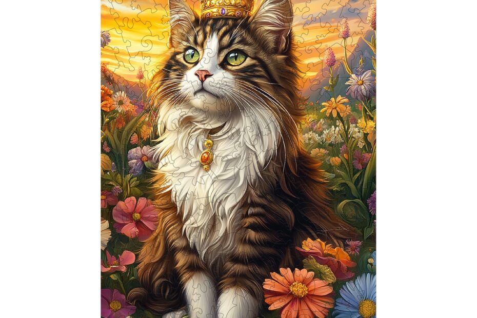Wooden Jigsaw Puzzle-Elegant Cat