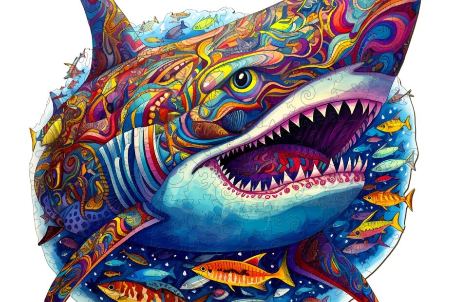 Wooden Jigsaw Puzzle-Fierce Shark