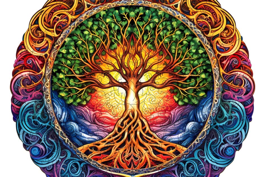 Wooden Jigsaw Puzzle-Mandala Tree of Life 1