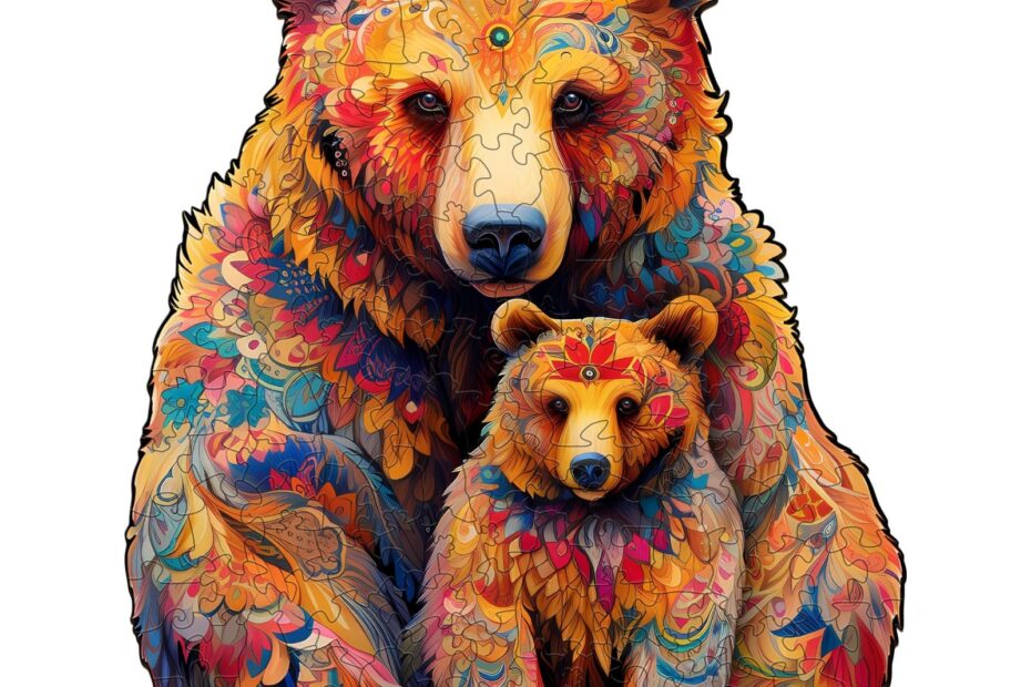 Wooden Jigsaw Puzzle-Bear Family