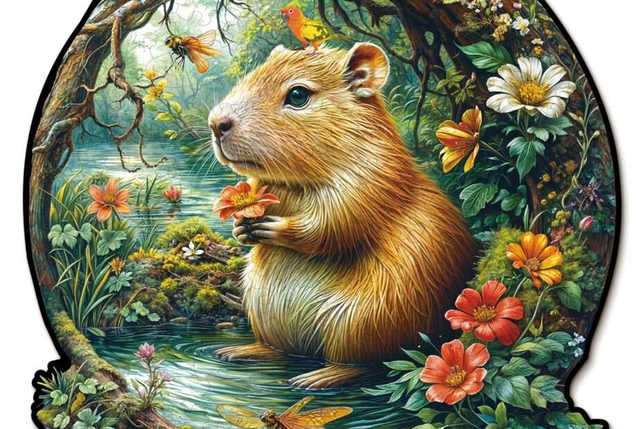 Wooden Jigsaw Puzzle – Capybara Wonderland