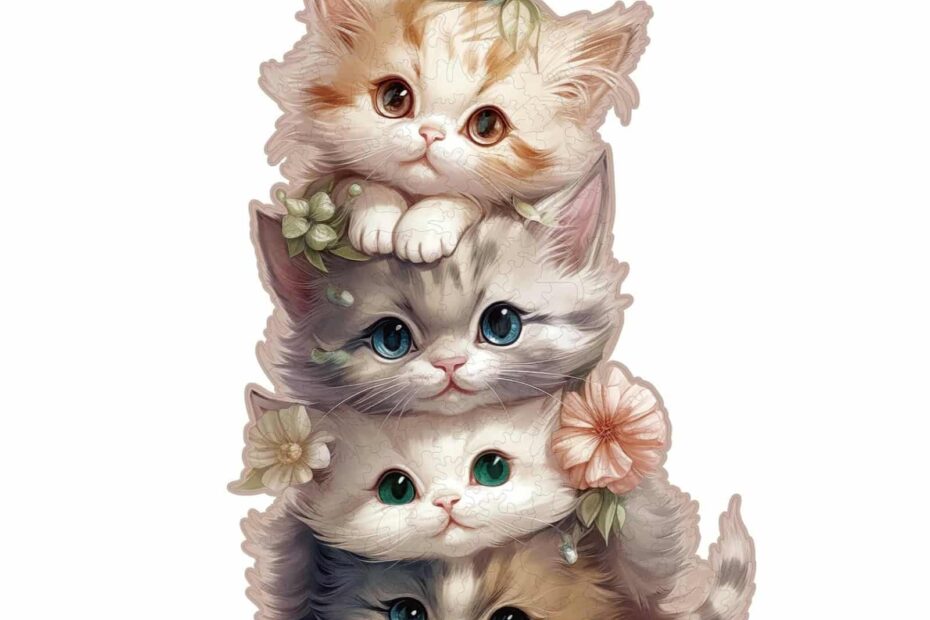 Wooden Jigsaw Puzzle-Cute Kitten