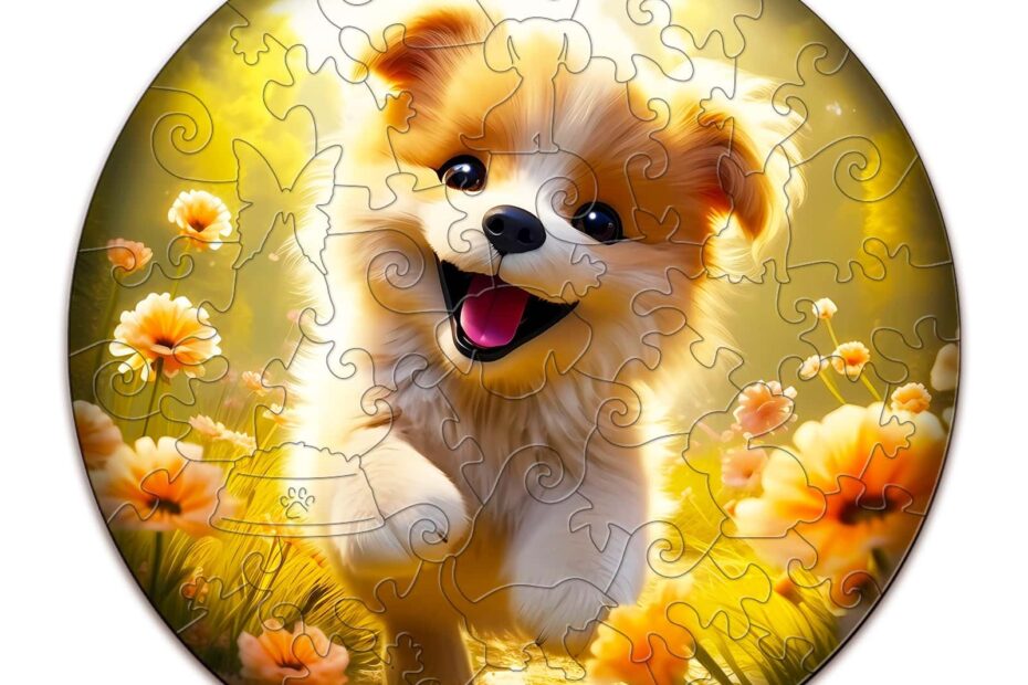 Children Wooden Jigsaw Puzzle-Cute Puppy