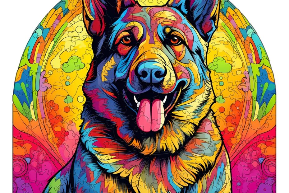 Wooden Jigsaw Puzzle-German Shepherd 3
