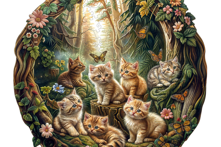 Wooden Jigsaw Puzzle – Laid-back kitten