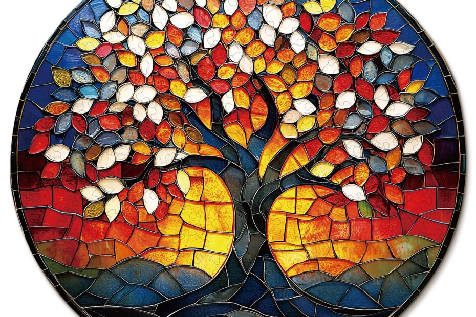 Wooden Jigsaw Puzzle – stained-glass Tree