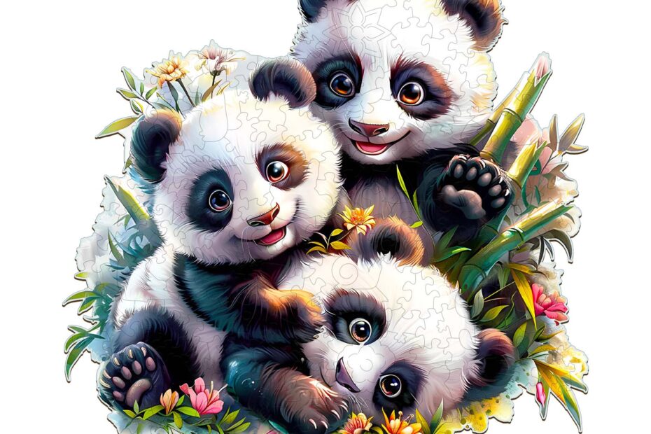 Wooden Jigsaw Puzzle – Panda Family