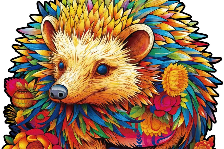 Wooden Jigsaw Puzzle-Smart Hedgehog